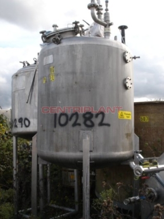 10282 - 2,150 LITRE VERTICAL STAINLESS STEEL GRADE 316  MIXING TANK