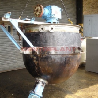 11450 - 1000 LITRE STAINLESS STEEL HEMI STEAM JACKETED CONTRA ROTATING MIXER, BOTTTOM ENTRY HIGH SPEED MIXER