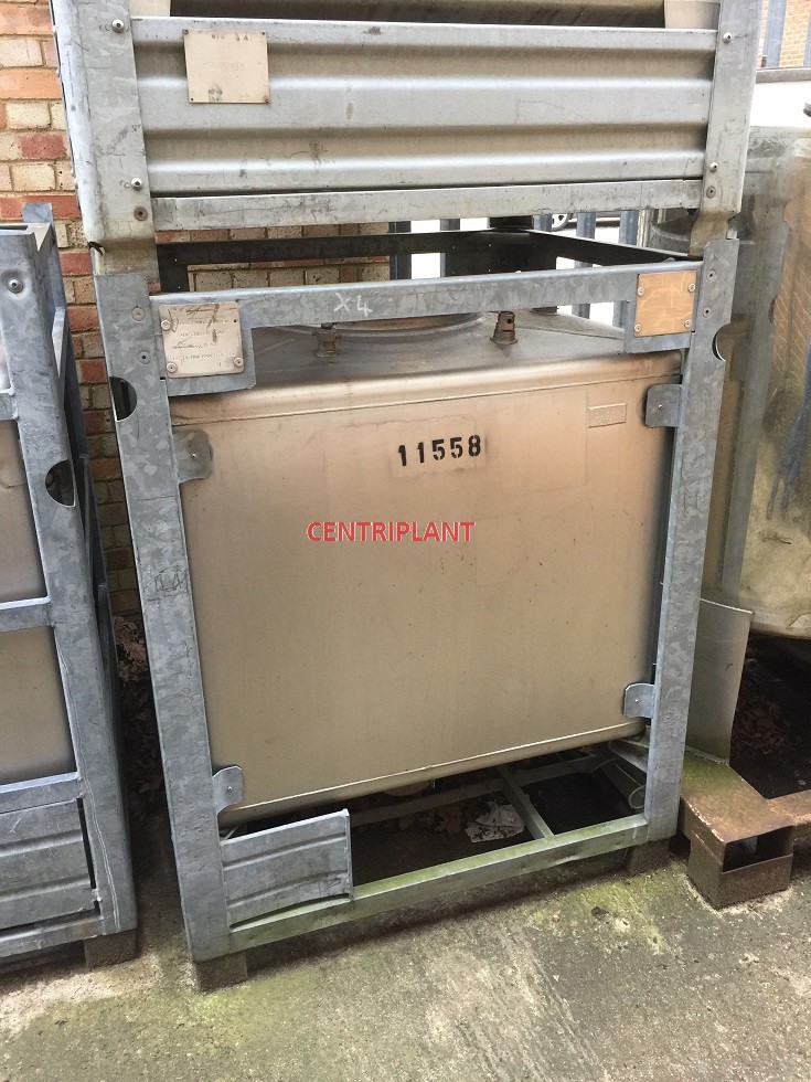 11558 - 1,000 LITRE STAINLESS STEEL SQUARE IBC