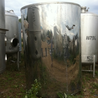 11742 - 5,600 LITRE STAINLESS STEEL OPEN TOP , HALF HINGED LID, CONICAL BASE.