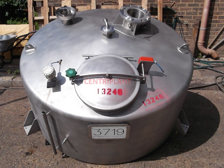13246 1,600 LITRE GRADE 316 STAINLESS STEEL TANKS, DISH TOP CONICAL