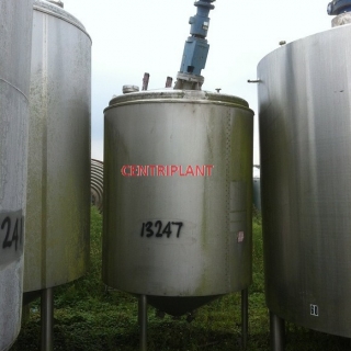 13247 - 3,500 LITRE STAINLESS STEEL MIXING TANK ,TRACE HEATED INSULATED AND CLAD