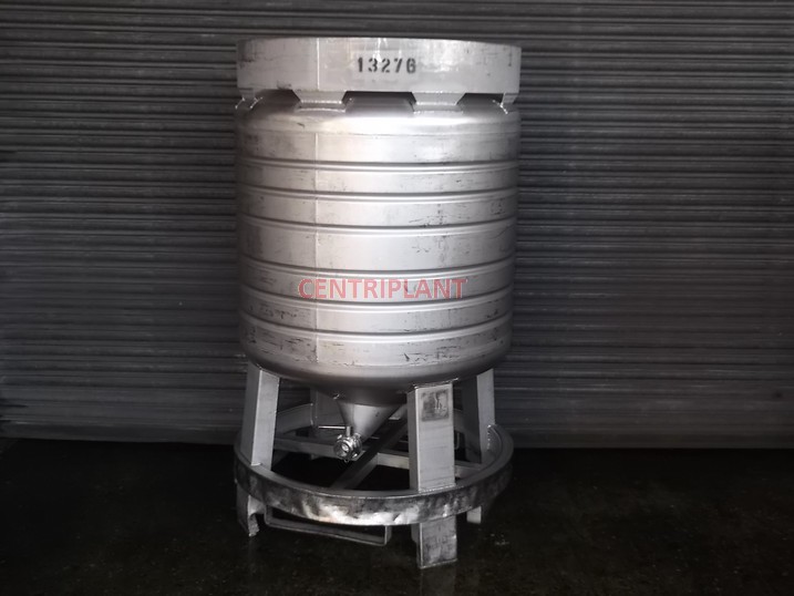 13276 - 800 LITRE ROUND STAINLESS STEEL PRESSURE IBC