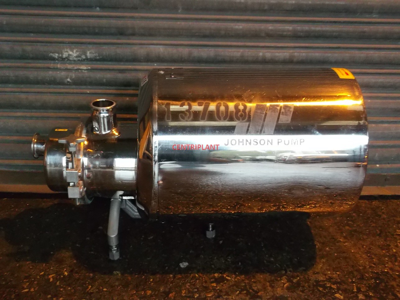 13708 - JOHNSON STAINLESS STEEL FLAME PROOF CIP PUMP, MODEL AS 50-40-40/8NP2T 80, 2in  TRICLOVER CONNECTIONS
