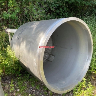 13987 - 2,500  LITRE STAINLESS STEEL INSULATED AND CLAD MIXING TANK, LIGHTNIN 1.5 KW MIXER