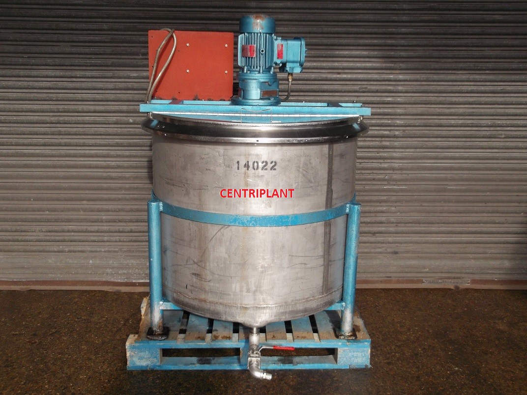 14022 - 750 LITRE STN/STL  MIXING TANK WITH 1.5KW TOP ENTRY PROP