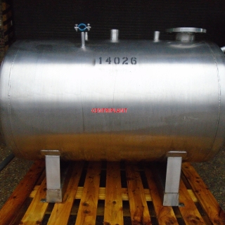 14026 - 315 LITRE HORIZONTAL STAINLESS STEEL TANK