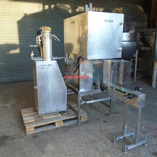14149 - MASTERFIL TWIN HEAD AUTOMATIC 5 LITRE FILLER WITH 2.7 M LONG CONVEYOR