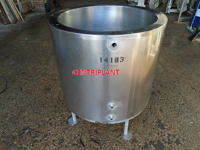 14183 - 380 LITRE STAINLESS STELL OPEN TOP WATER JACKETED TANK