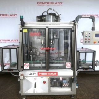 14247 - RONCHI 4 HEAD AUTOMATIC ROTARY SCREW CAPPER WITH CAP SORTER
