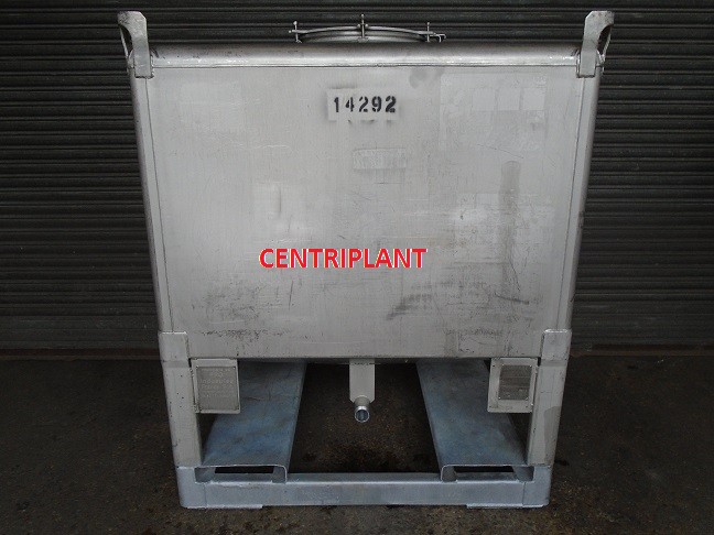 14292 - 1,000 LITRE SQUARE STAINLESS STEEL TANK