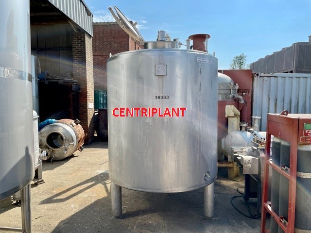14382 - 4,300 LITRE GRADE 316 STAINLESS STEEL INSULATED AND CLAD MIXING TANKS