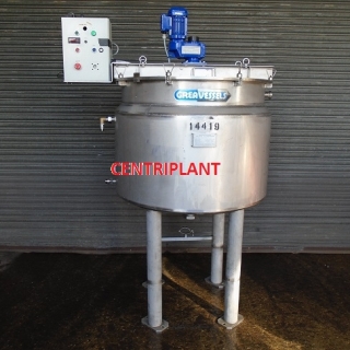 14419 - 500 LITRE STEAM JACKETED MIXING TANK