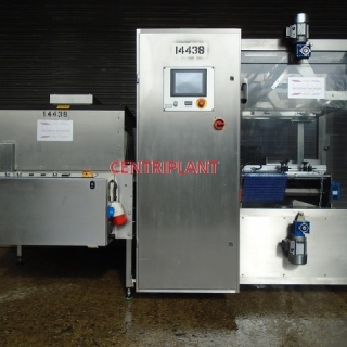 14438 - BURNLEY AUTOMATIC SIDE INFEED SLEEVE SEALER AND SHRINK TUNNEL, 600 MM WIDE X 300 MM HIGH