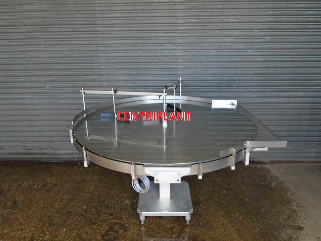 14454 - GRONINGER 1.5 M DIA STAINLESS STEEL INFEED TABLE