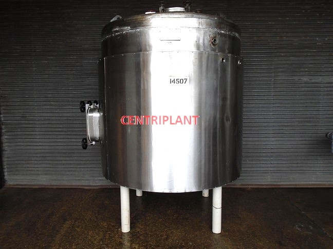 14507 - 4,000 LITRE GRADE 316 STAINLESS STEEL STEAM JACKETED OPEN TOP TANK