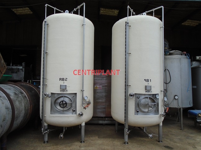 14563 - 5,400 LITRE STAINLESS STEEL CHILED JACKETED PRESSURE TANKS