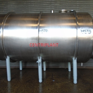 14572 - 3,250 LITRE STAINLESS STEEL HORIZONTAL PRESSURE / VACUUM TANK