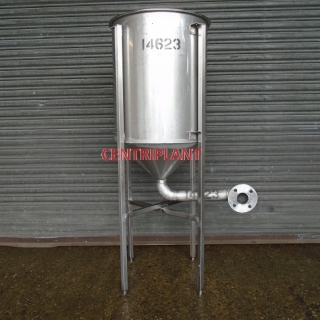 14623 - 120 LITRE STAINLESS STEEL OPEN TOP TANK, CONICAL BASE