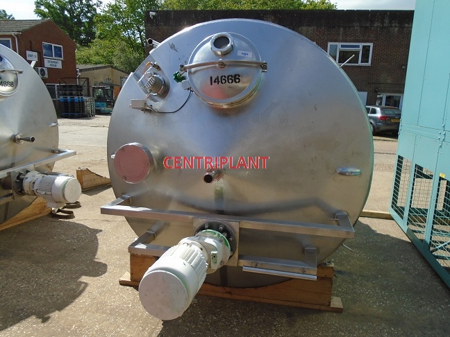 14666 - 6,000 LITRE STAINLESS STEEL WATER JACKETED MIXING TANK