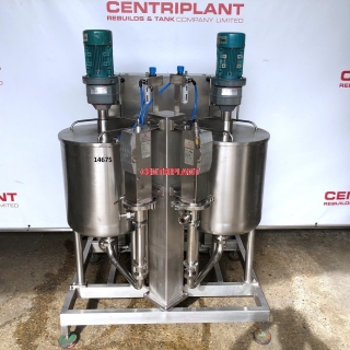 14675 - 60 LITRE GRADE 316 STAINLESS STEEL TWIN ELECTRICAL HEAD MIXING TANKS