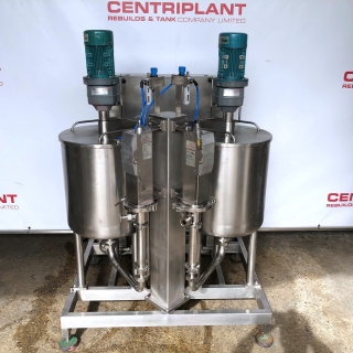 14676 - 60 LITRE GRADE 316 STAINLESS STEEL TWIN ELECTRICAL HEAD MIXING TANKS
