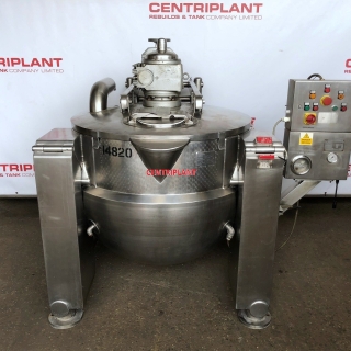 14820 - 550 LITRE 316L STN/STL TIPPPING PAN SIDE SCRAPE MIXER