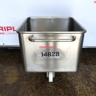 14828 - 200 LITRE SQUARE STAINLESS STEEL MOBILE TANKS