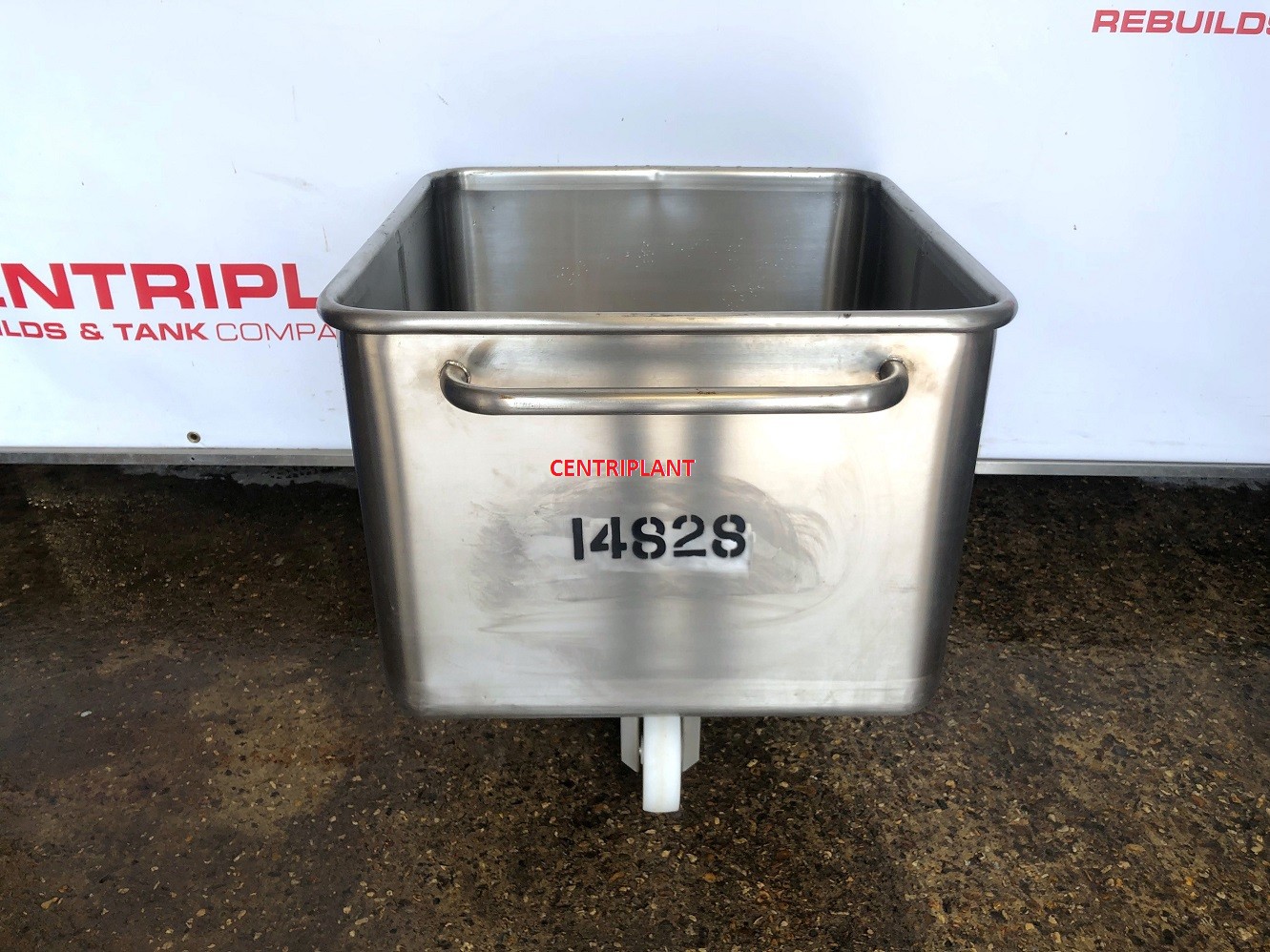 14828 - 400 LITRE SQUARE STAINLESS STEEL MOBIL TANKS