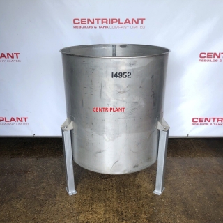 14952 - 1,000 LITRE STAINLESS STEEL OPEN TOP TANK ON 4 LEGS