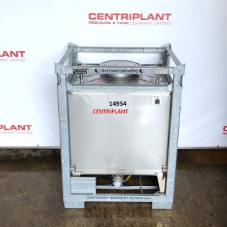 14954 - 1,000 LITRE STAINLESS STEEL IBC IN GALVANISED FRAME