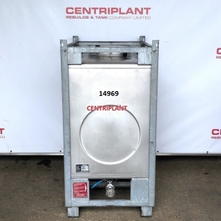 14969 - 1,000 LITRE STAINLESS STEEL IBC 2in  RJT OUTLET