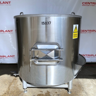 15037 - 2,900 LITRE STAINLESS STEEL OPEN TOP TANK FITTED WITH HEATING ELEMENTS
