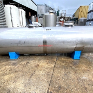 15059 - 8,000 LITRE STAINLESS STEEL BAFFLED HORIZONTAL TANK