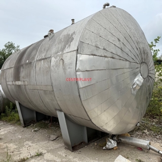 15129 - 34,000 LITRE HORIZONTAL STAINLESS STEEL TANK, INSULATED AND CLAD WITH POP RIVITED ALUMINIUM CLADDING