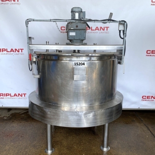 15204 - 1,000 LITRE STAINLESS STEEL SKERMAN STEAM JACKETED MIXING TANK 1.5KW