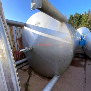 15246 - 25,000 LITRE VERTICAL GRADE 316 STAINLESS STEEL TANK CONICAL ENDS TANK STANDING ON LEGS