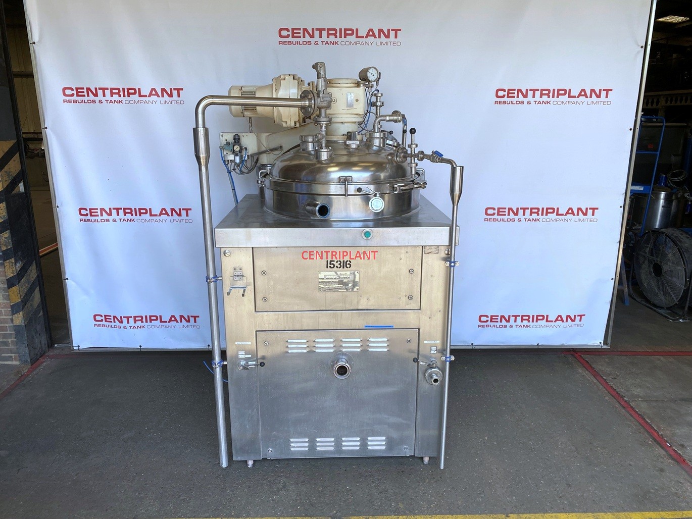 15316 - BECOMIX TYPE RW 500 LITRE STAINLESS STEEL STEAM JACKET, PRESSURE/VACUUM, ANCHOR/HIGH SHEAR 24.5KW