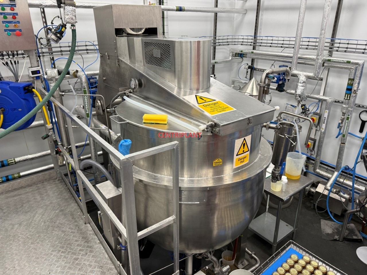 15341 - 500 LITRE 316 STAINLESS STEEL STEAM JACKETED MIXING TANK CONTRA SIDE SCRAPE & HIGHSHEAR