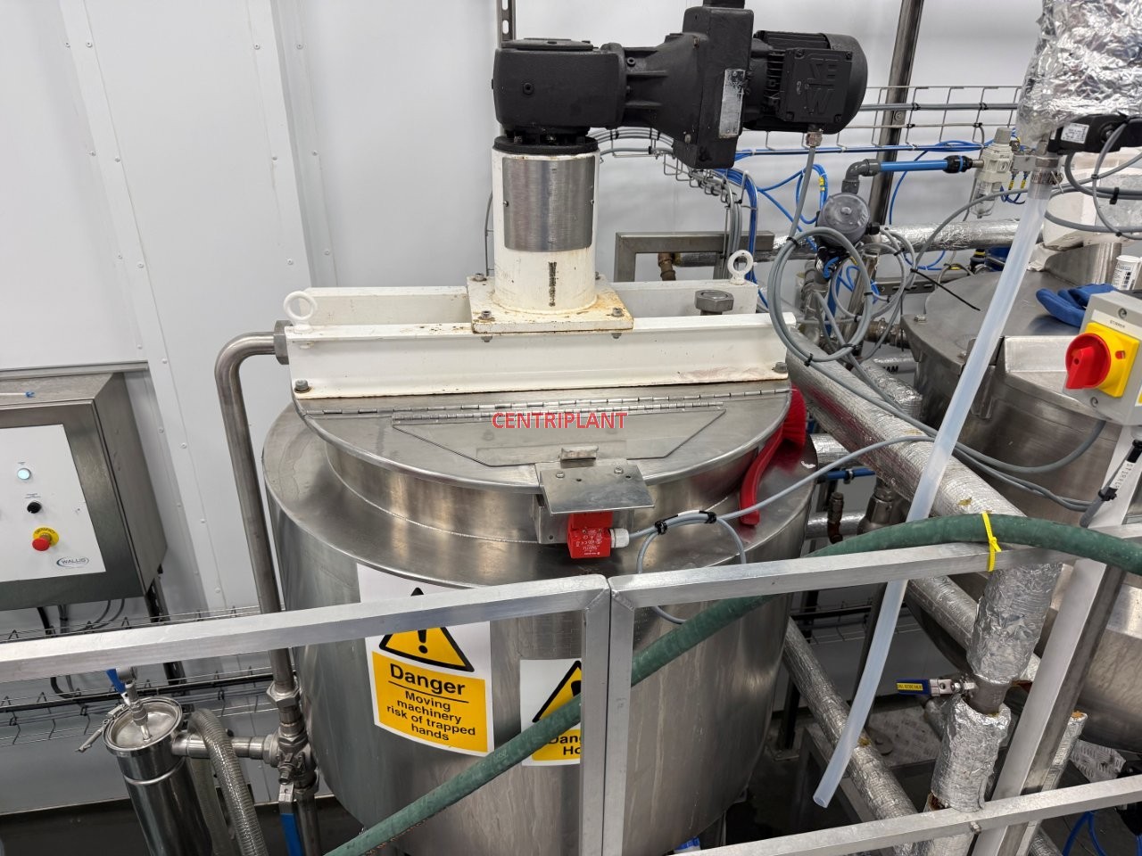 15345 - 180 LITRE 316 STAINLESS STEEL STEAM JACKETED MIXING TANK SIDE SCRAPE & HIGH SHEAR
