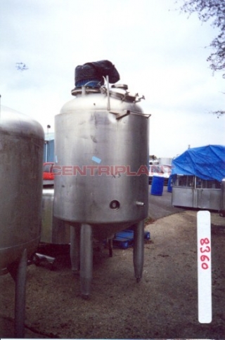 8360 - 1,500LITRE STAINLESS STEEL STEAM JACKETED TANK