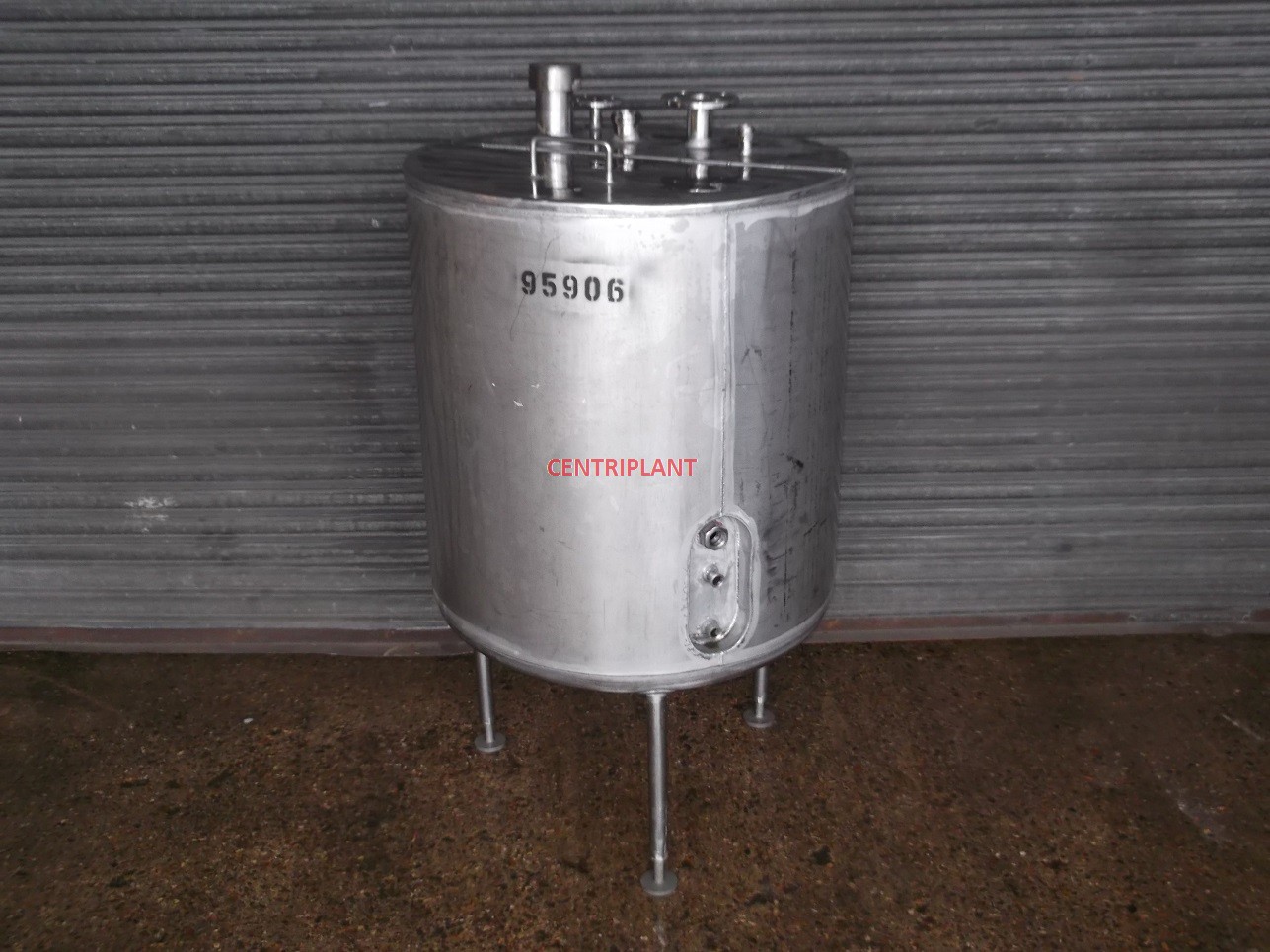 95906 - 390 LITRE STAINLESS STEEL OPEN TOP TANK, INSULATED AND CLAD, ST/ST COIL.