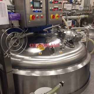 95935 - 6,000 LITRE STEAM JACKETED, SIDE SCRAPE MIXING TANK WITH BOTTOM ENTRY HIGH SHEAR MIXER