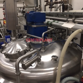 95935 - 6,000 LITRE STEAM JACKETED, SIDE SCRAPE MIXING TANK WITH BOTTOM ENTRY HIGH SHEAR MIXER