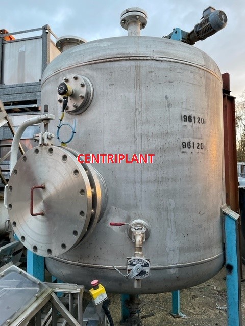 96120 - 2,850 LITRE STAINLESS STEEL 5 BAR/ FULL VACUUM TANK