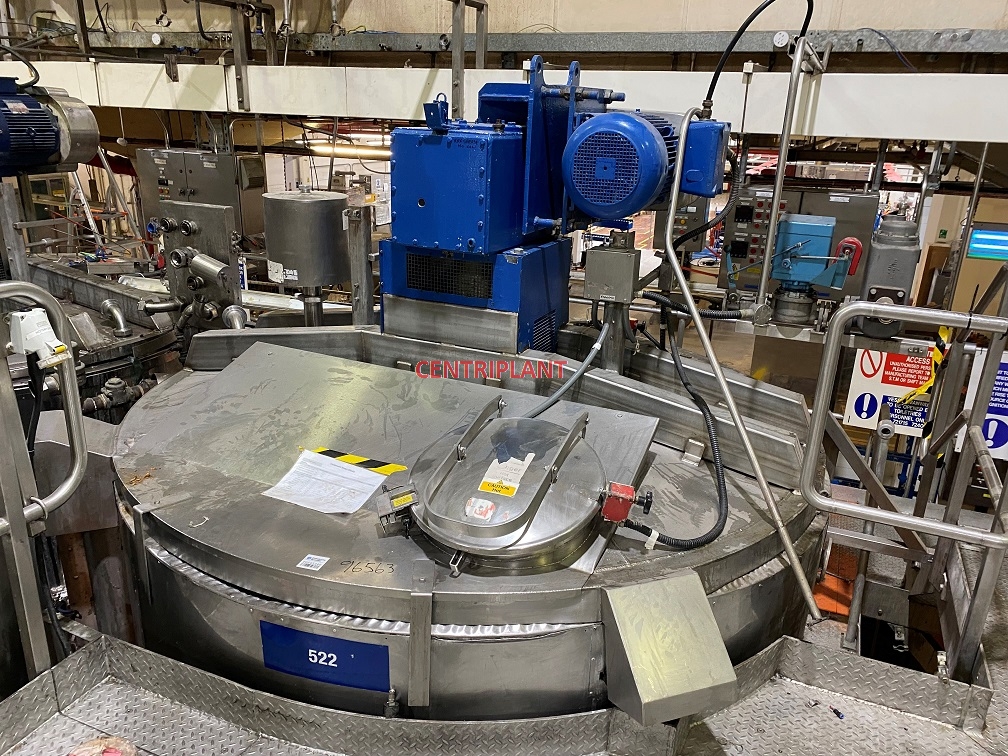 96563 - 9,000 LITRE GRADE 316 L STAINLESS STEEL STEAM JACKETED MIXING TANK