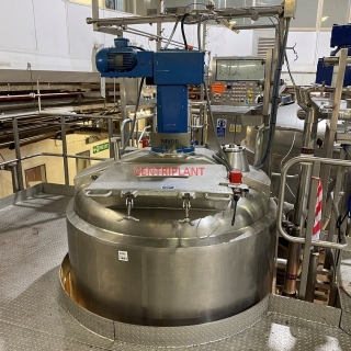 96567 - 3,000 LITRE STAINLESS STEEL STEAM JACKETED MIXING TANK