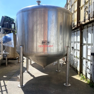96578 - 11,700 LITRE VERTICAL STAINLESS STEEL GRADE 316 L TANK, CONICAL BASE