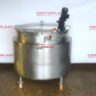 96613 - 2,000 LITRE STAINLESS STEEL OPEN TOP STEAM JACKETED MIXING TANK